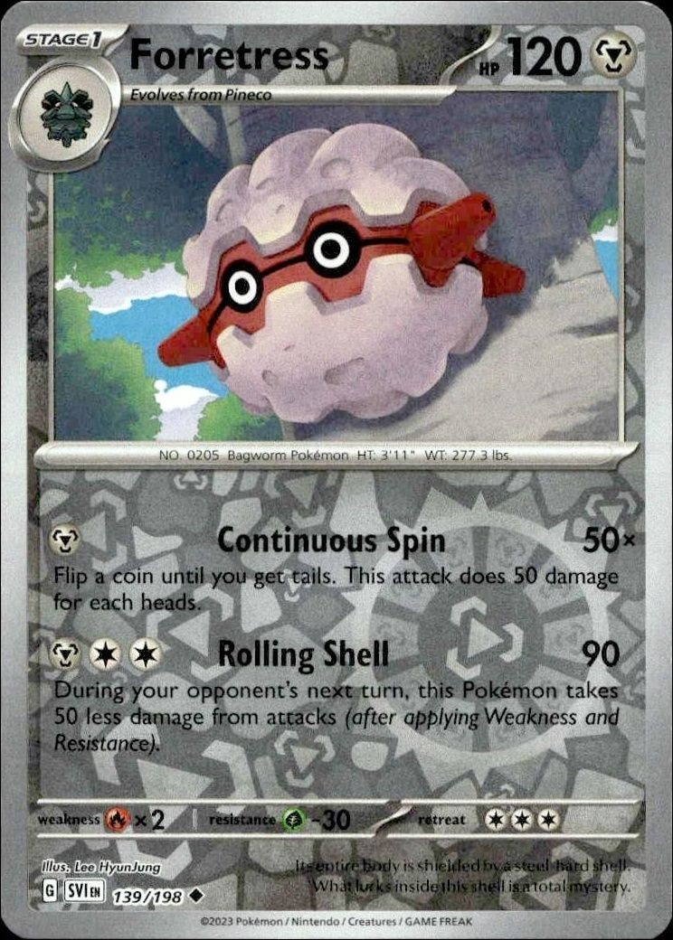 2023 Pokémon Scarlet & Violet Forretress #139/198 Pokémon card front