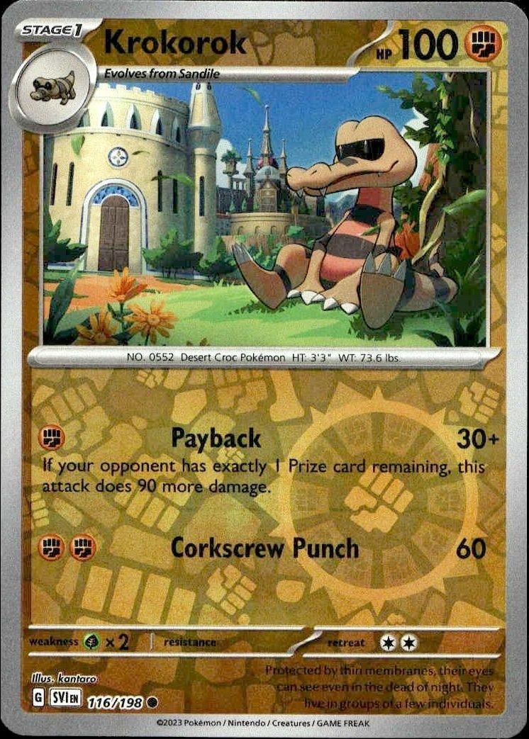 2023 Pokémon Scarlet & Violet Krokorok #116/198 Pokémon card front