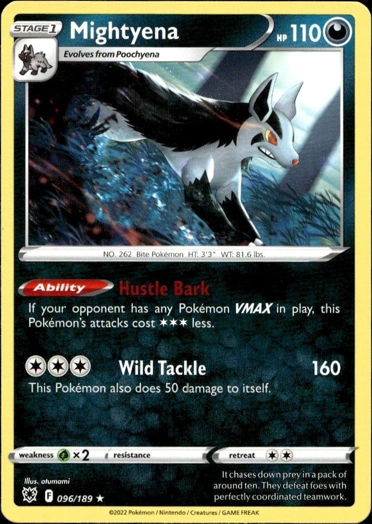 2022 Pokémon Astral Radiance Mightyena #096/189 trading card