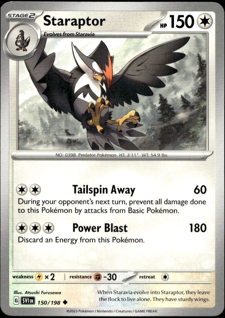 2023 Pokémon Scarlet & Violet Staraptor #150/198 Pokémon card front