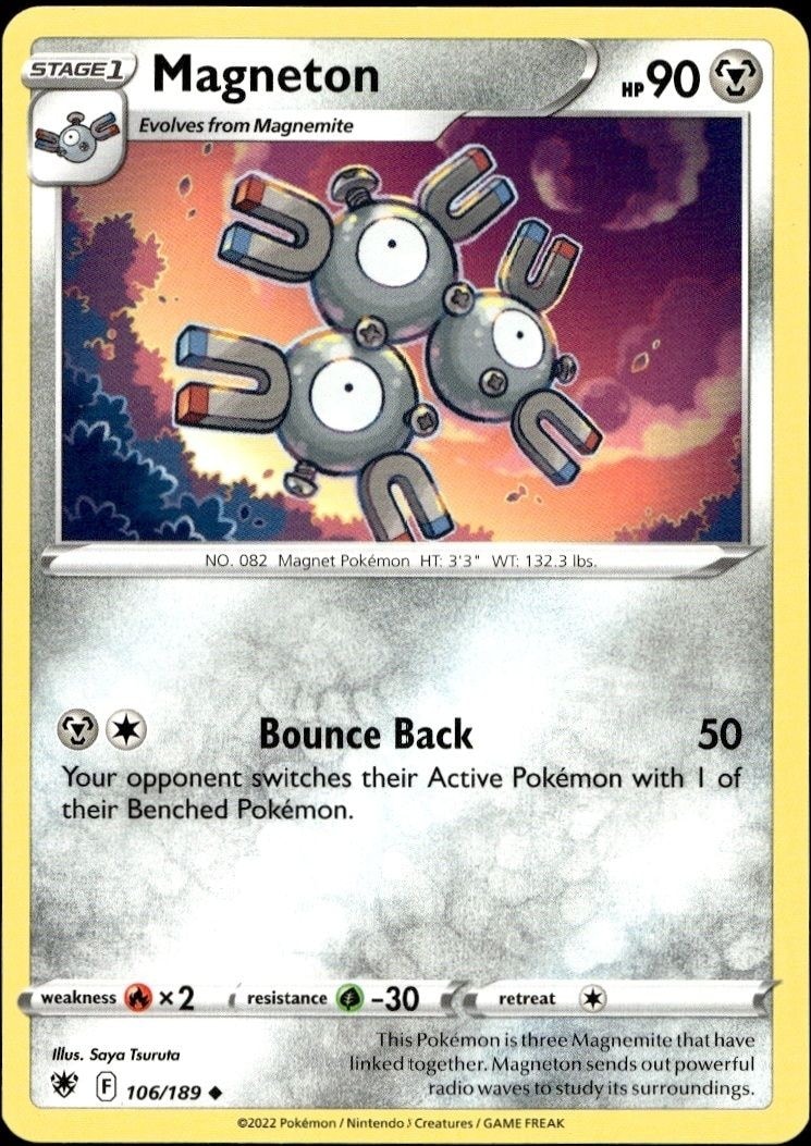2022 Pokémon Astral Radiance Magneton #106/189 Pokémon card front