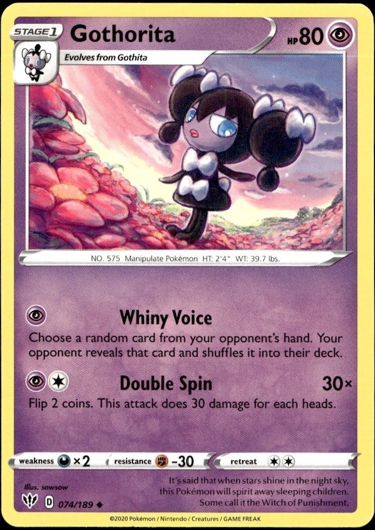 2020 Pokémon Darkness Ablaze Gothorita #074/189 trading card