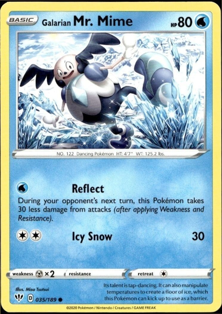 2020 Pokémon Darkness Ablaze Galarian Mr. Mime #035/189 trading card
