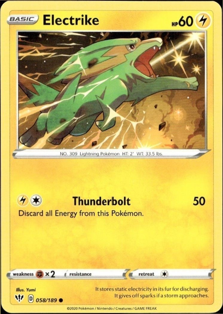 2020 Pokémon Darkness Ablaze Electrike #058/189 trading card