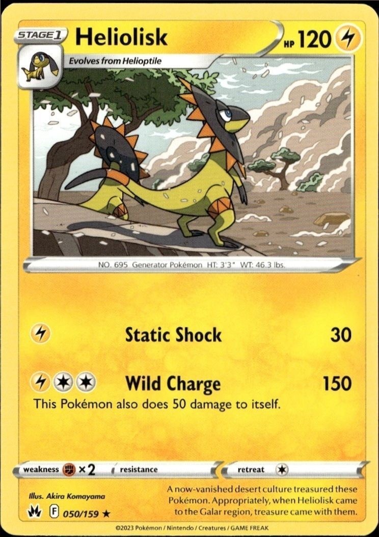 2023 Pokémon Crown Zenith Heliolisk #050/159 Pokémon card front