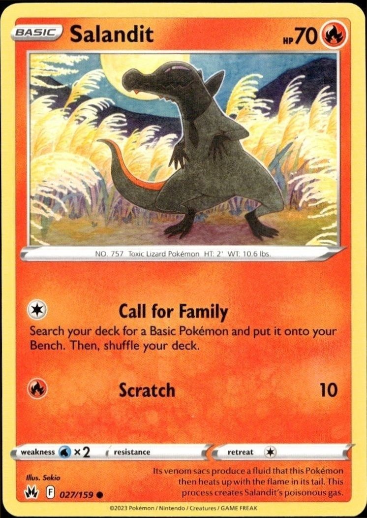 2023 Pokémon Crown Zenith Salandit #027/159 trading card