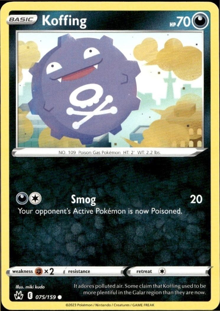2023 Pokémon Crown Zenith Koffing #075/159 trading card