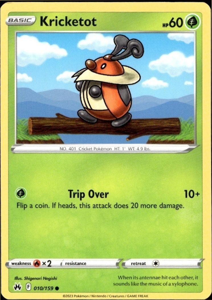 2023 Pokémon Crown Zenith Kricketot #010/159 trading card