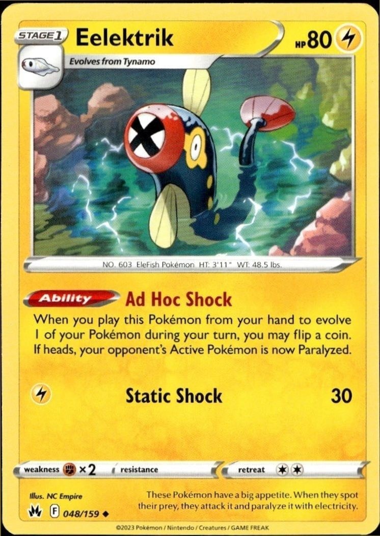 2023 Pokémon Crown Zenith Eelektrik #048/159 trading card