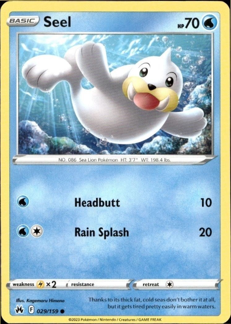 2023 Pokémon Crown Zenith Seel #029/159 trading card