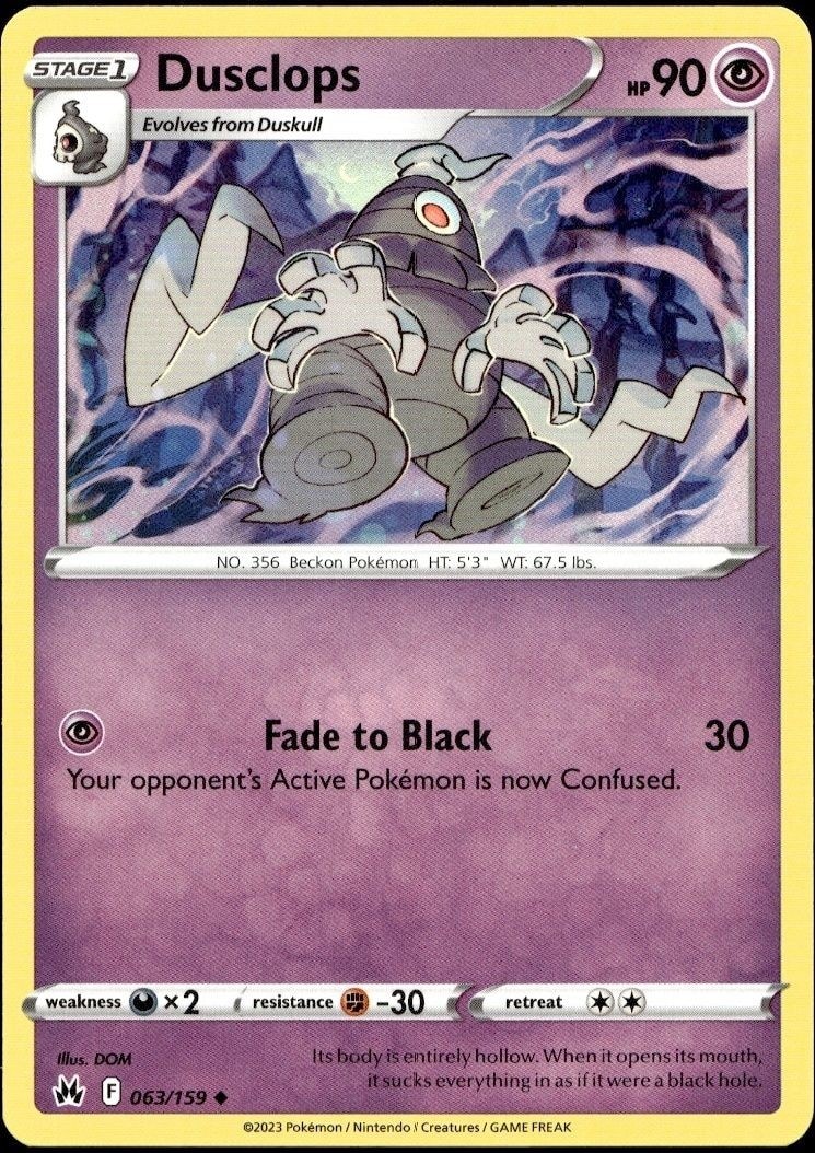 2023 Pokémon Crown Zenith Dusclops #063/159 trading card