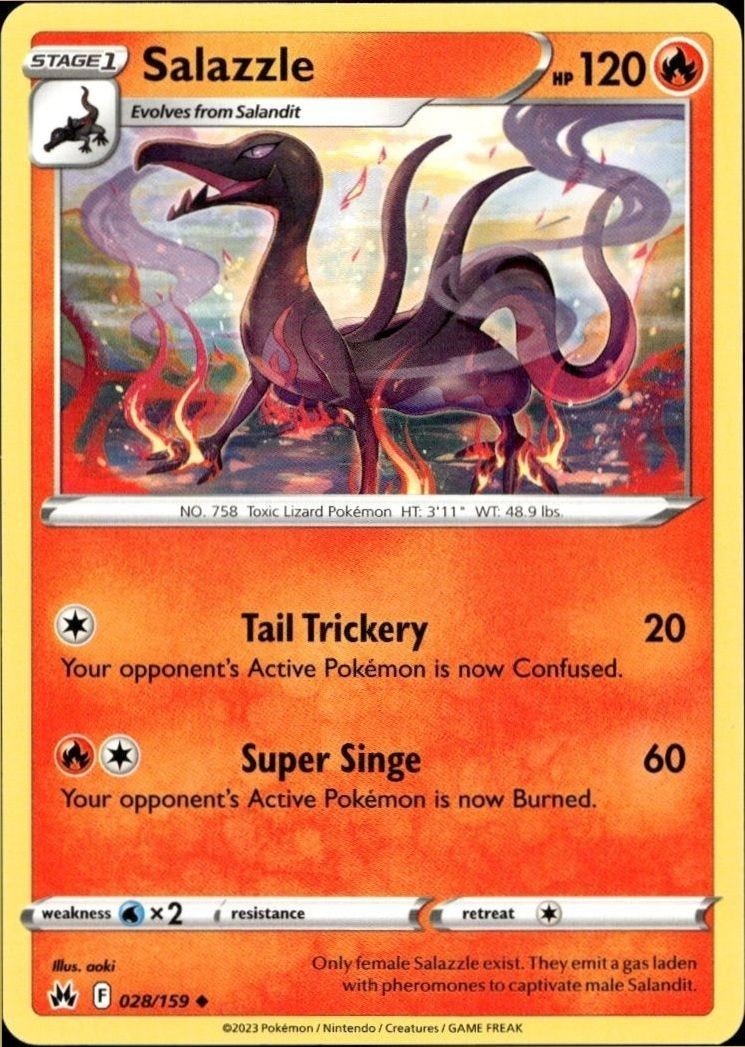 2023 Pokémon Crown Zenith Salazzle #028/159 trading card