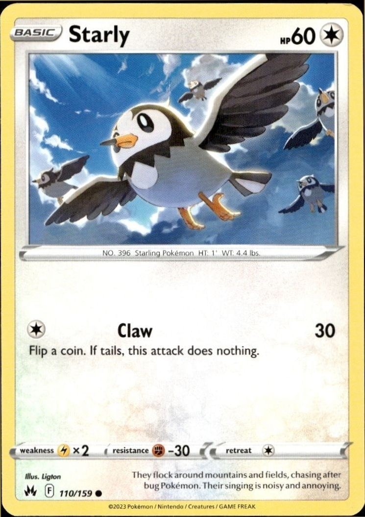 2023 Pokémon Crown Zenith Starly #110/159 trading card