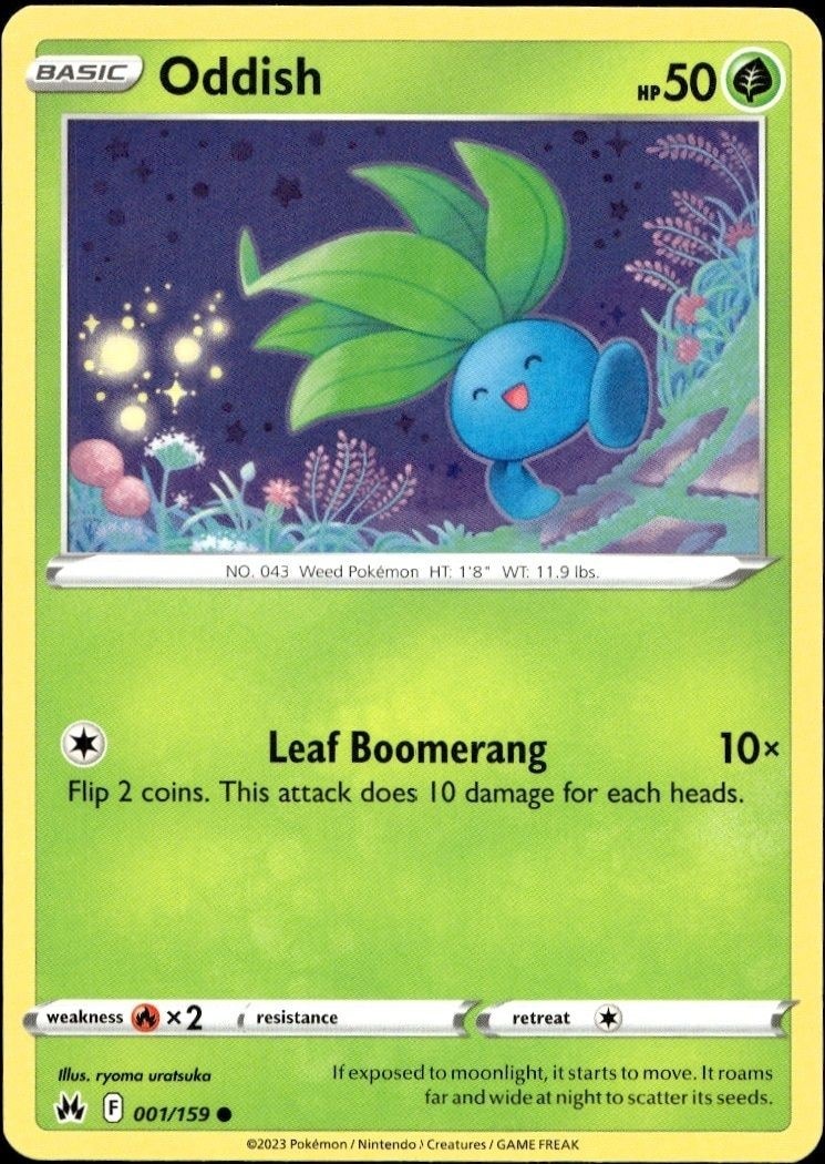 2015 Pokémon Crown Zenith Oddish #001/159 trading card