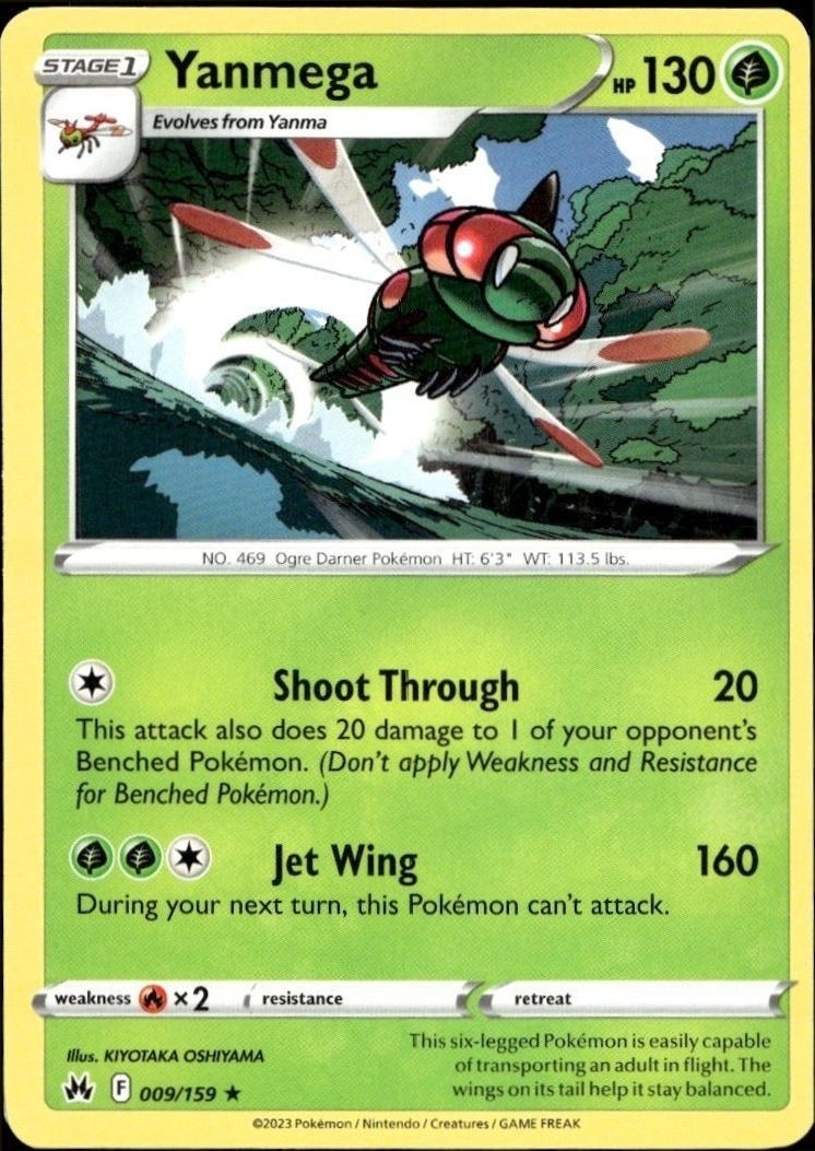 2023 Pokémon Crown Zenith Yanmega #009/159 Pokémon card front