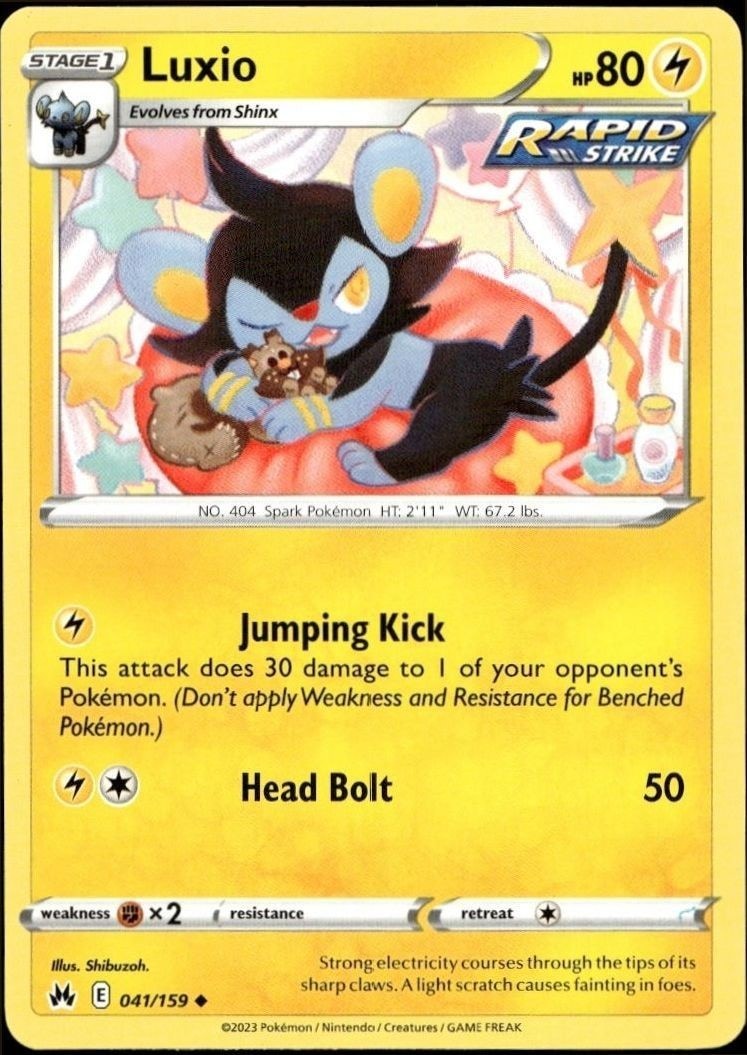 2023 Pokémon Crown Zenith Luxio #041/159 trading card