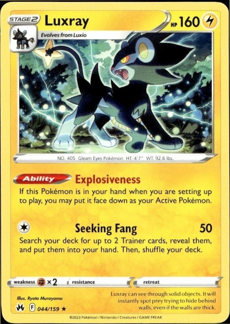 2023 Pokémon Crown Zenith Luxray #044/159 Pokémon card front