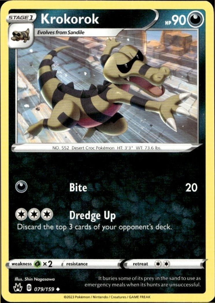 2023 Pokémon Crown Zenith Krokorok #079/159 trading card