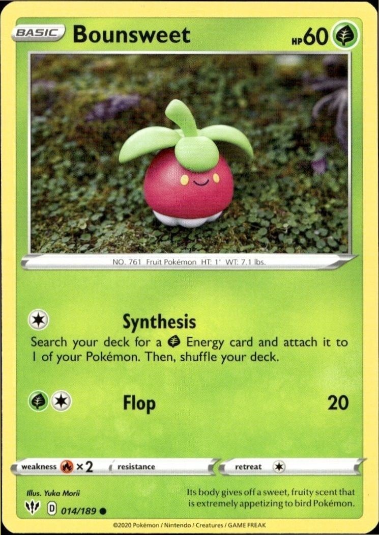 2020 Pokémon Darkness Ablaze Bounsweet #014/189 trading card