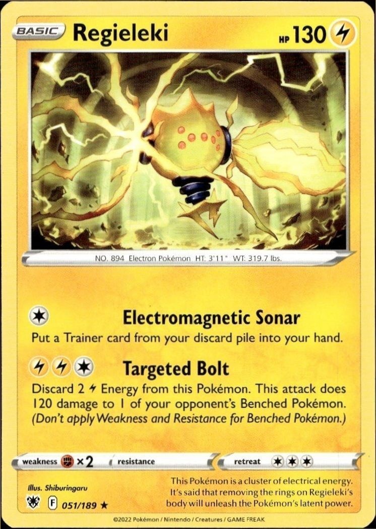2022 Pokémon Astral Radiance Regieleki #051/189 Pokémon card front