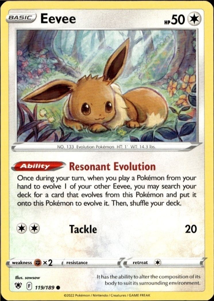 2022 Pokémon Astral Radiance Eevee #119/189 trading card