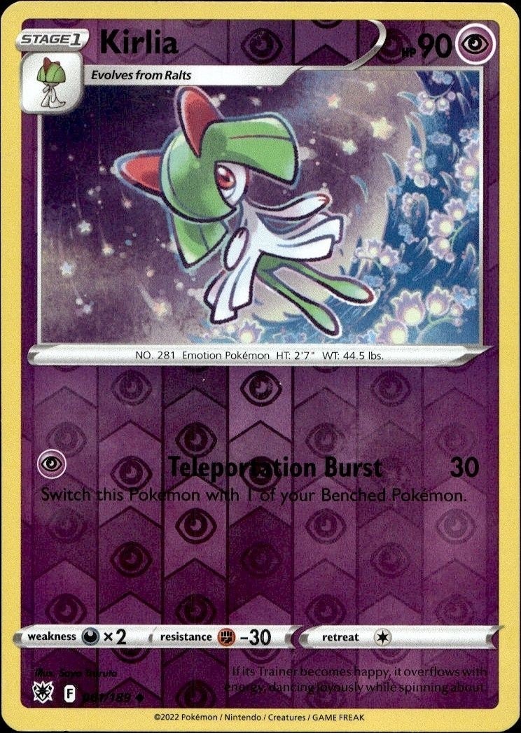 2022 Pokémon Astral Radiance Kirlia #061/189 Pokémon card front
