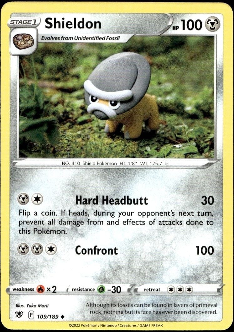 2022 Pokémon Astral Radiance Shieldon #109/189 trading card