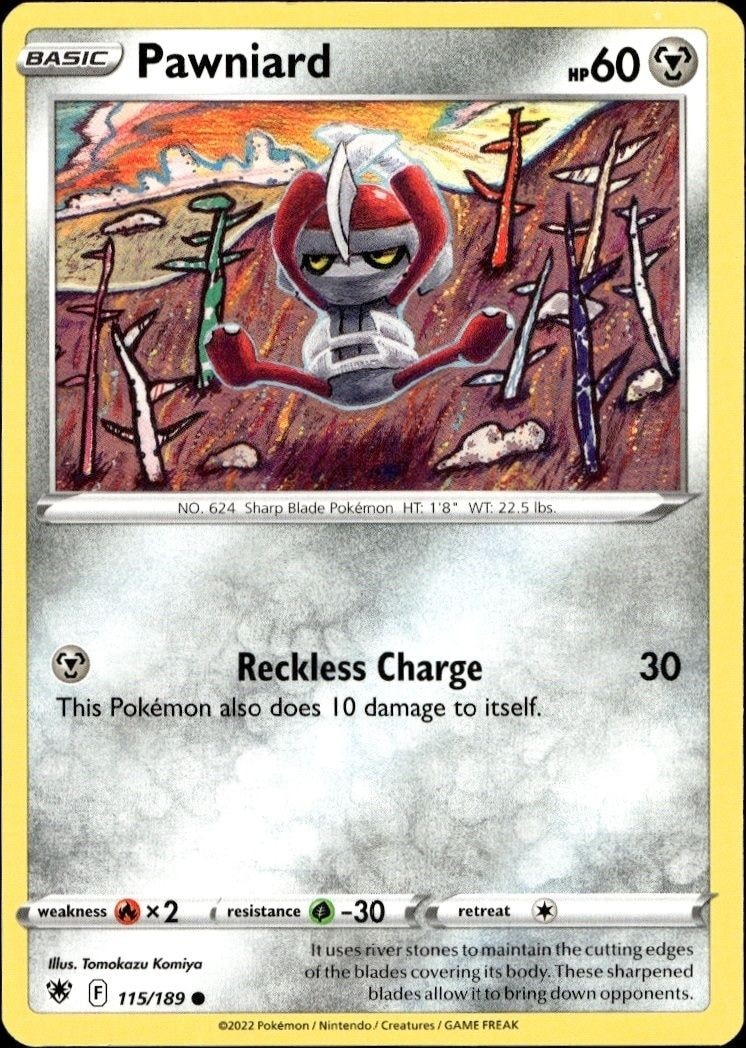 2022 Pokémon Astral Radiance Pawniard #115/189 Pokémon card front
