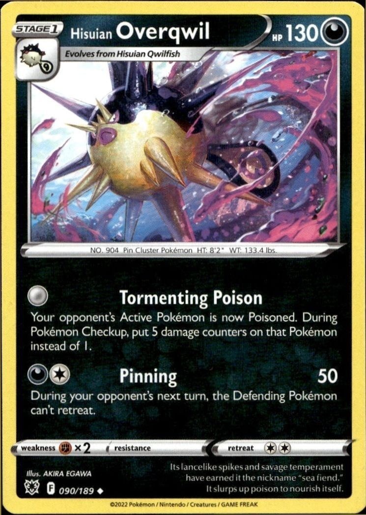 2022 Pokémon Astral Radiance Hisuian Overqwil #090/189 trading card