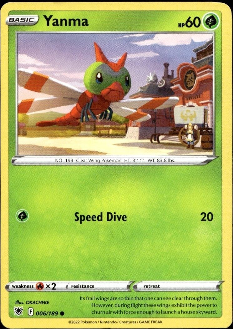2022 Pokémon Astral Radiance Yanma #006/189 Pokémon card front