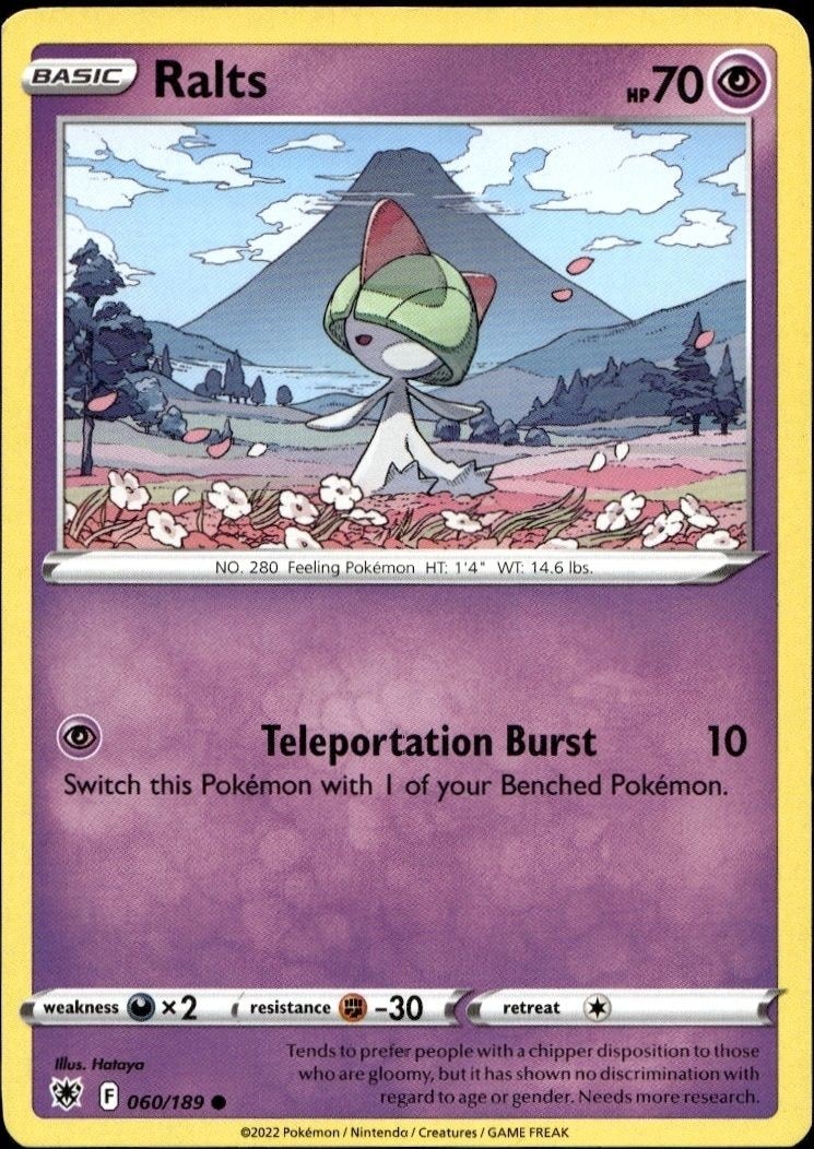 2022 Pokémon Astral Radiance Ralts #060/189 trading card