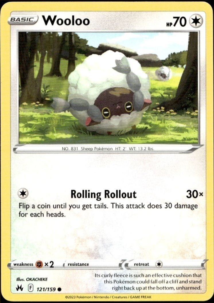 2023 Pokémon Sword & Shield Wooloo #121/202 Pokémon card front