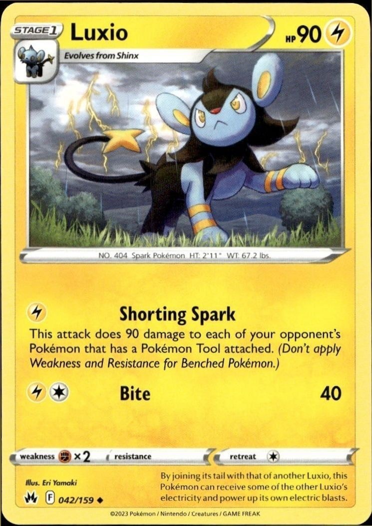 2023 Pokémon Crown Zenith Luxio #042/159 trading card