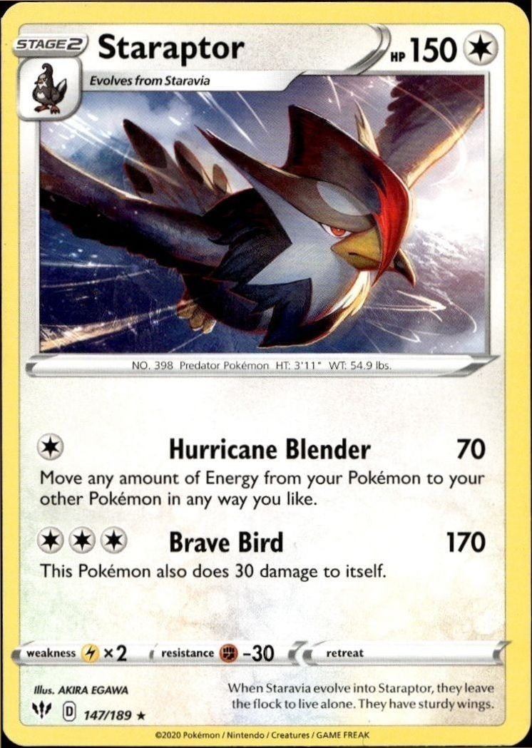 2020 pokemon Darkness Ablaze Staraptor #147/189
