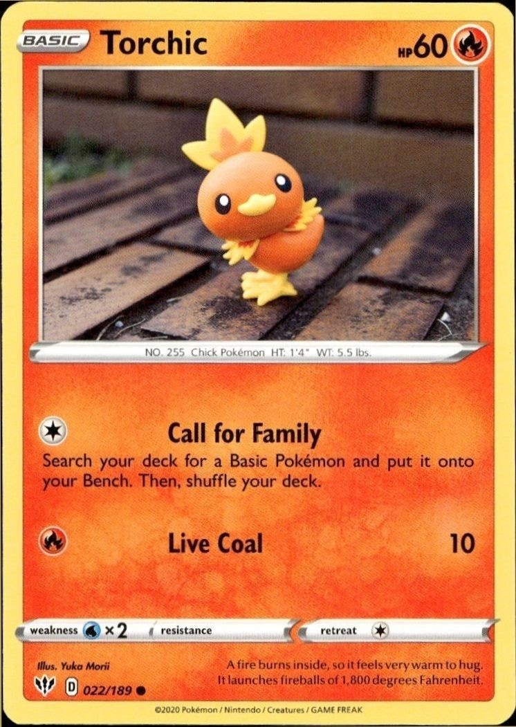 2020 Pokémon Darkness Ablaze Torchic #022/189 trading card