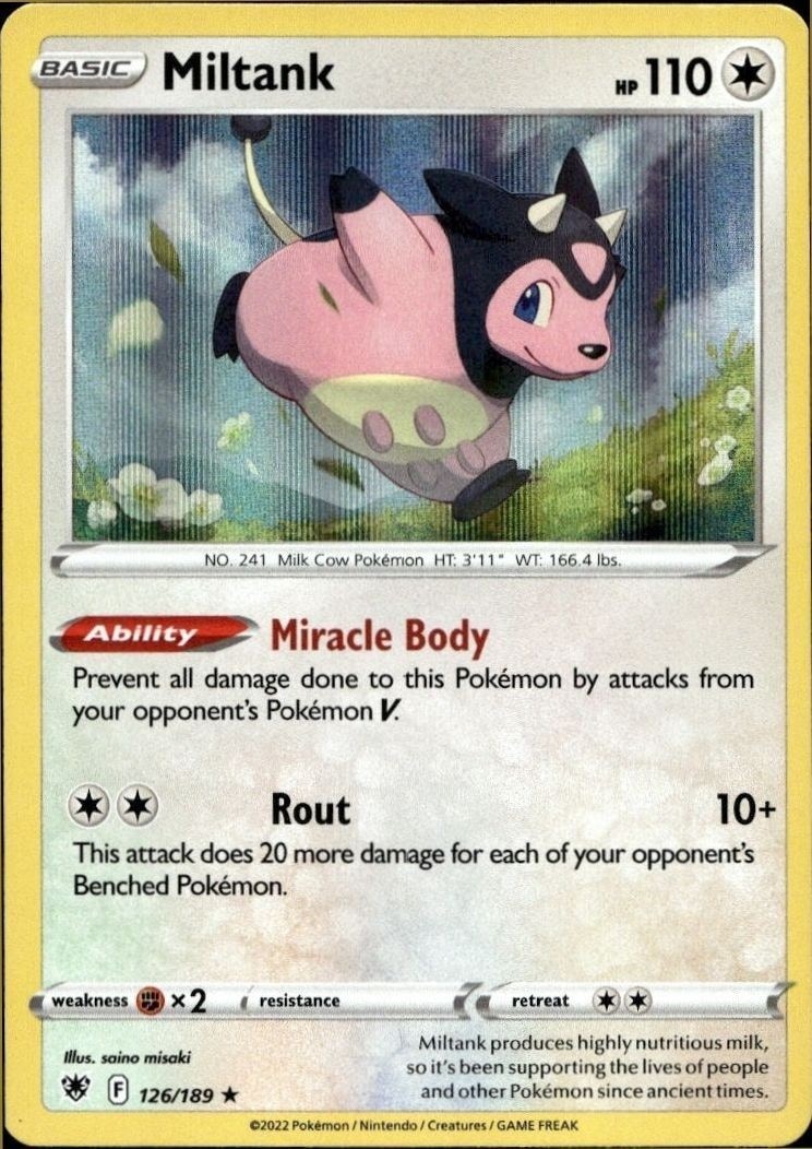 2022 Pokémon Astral Radiance Miltank #126/189 trading card