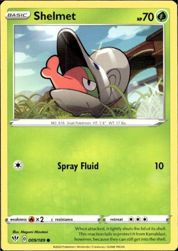 2020 Pokémon Darkness Ablaze Shelmet #009/189 trading card