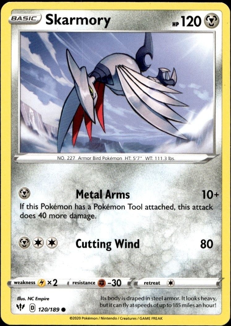 2020 Pokémon Darkness Ablaze Skarmory #120/189 trading card