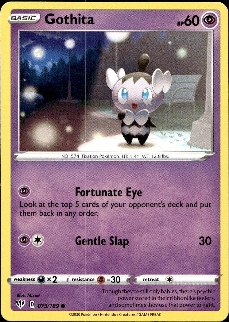 2020 Pokémon Darkness Ablaze Gothita #073/189 trading card