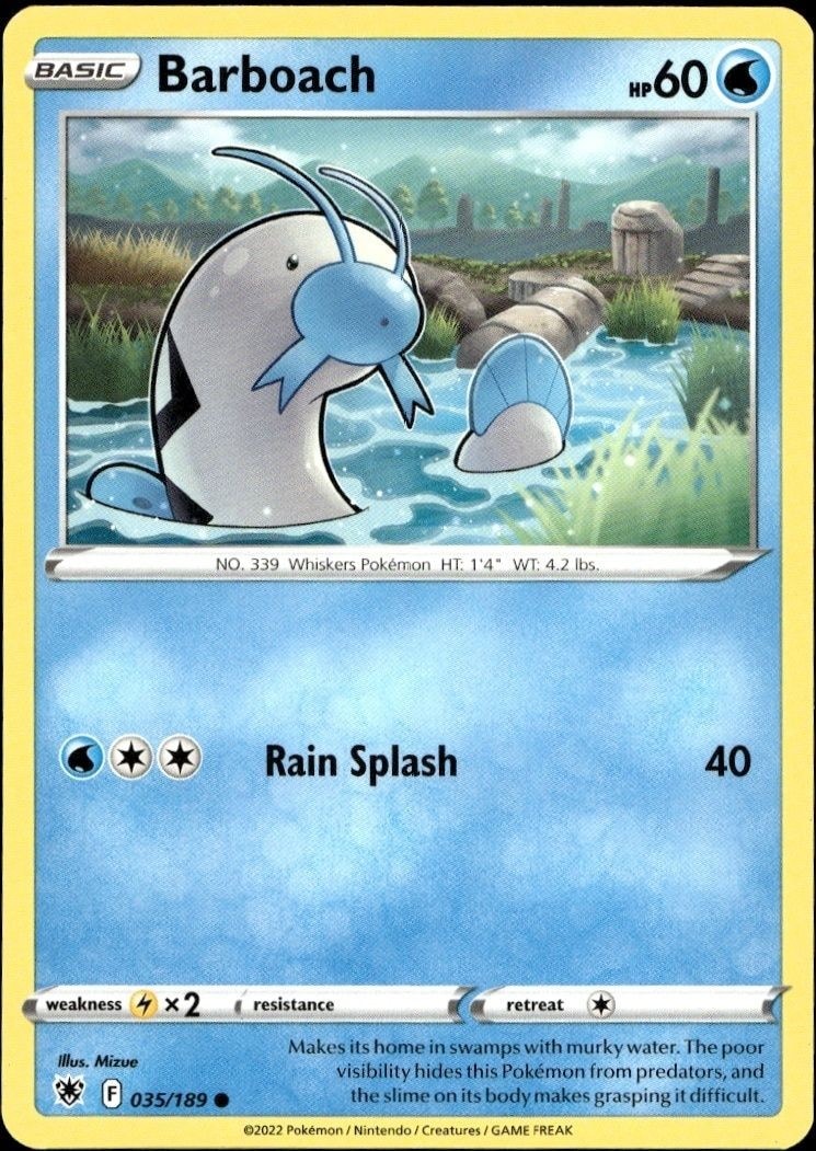 2022 Pokémon Sword & Shield Barboach #035/202 Pokémon card front