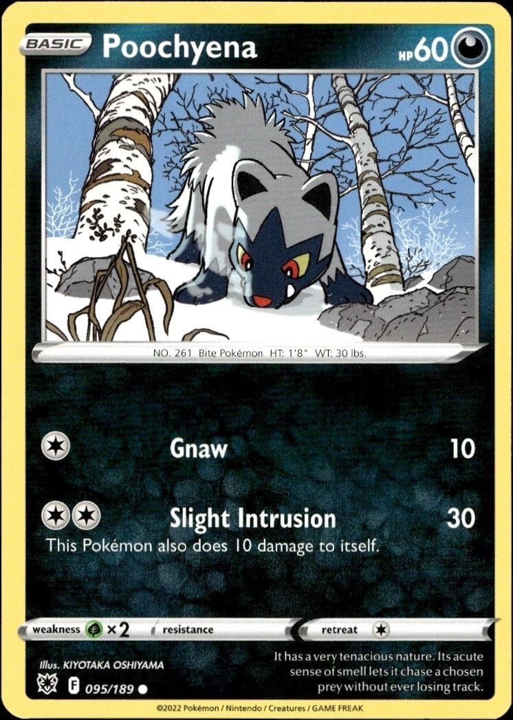 2022 Pokémon Astral Radiance Poochyena #095/189 Pokémon card front