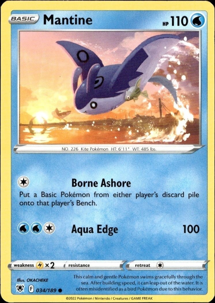 2022 Pokémon Mantine #34 Pokémon card front