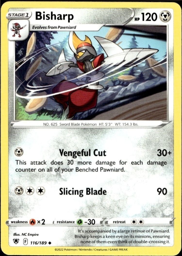 2022 Pokémon Astral Radiance Bisharp #116/189 Pokémon card front