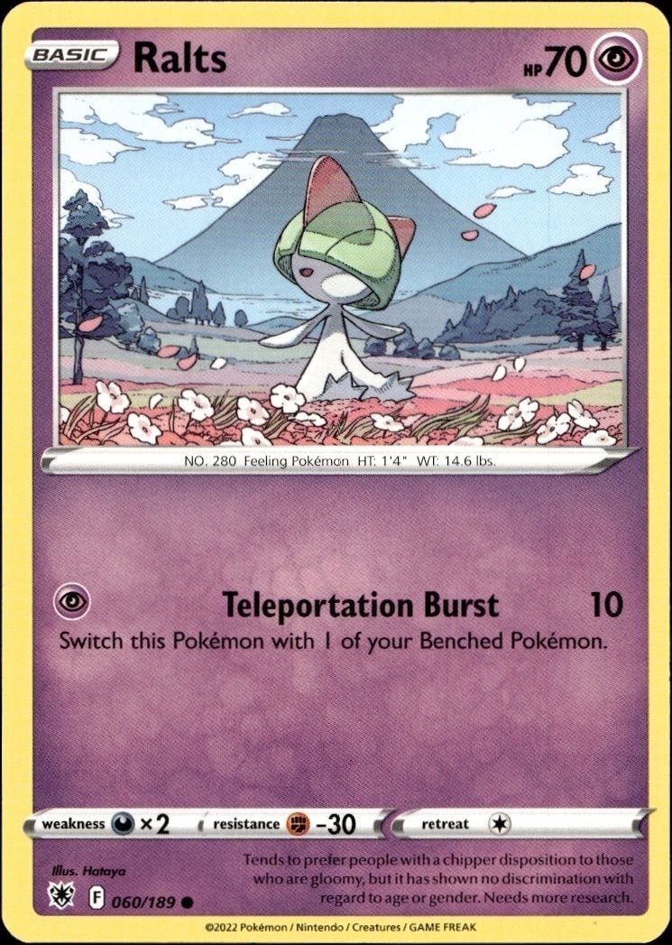 2022 Pokémon Astral Radiance Ralts #060/189 Pokémon card front
