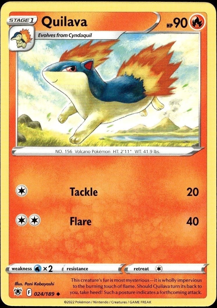 2022 Pokémon Astral Radiance Quilava #024/189 Pokémon card front