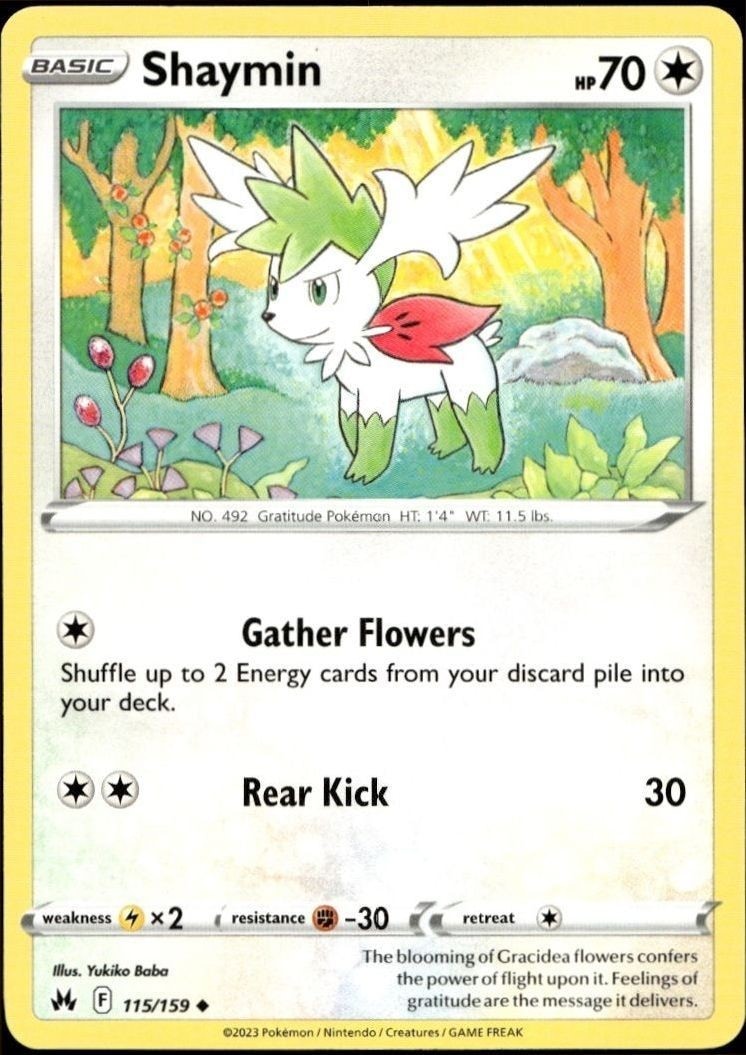 2023 Pokémon Crown Zenith Shaymin #115/159 trading card