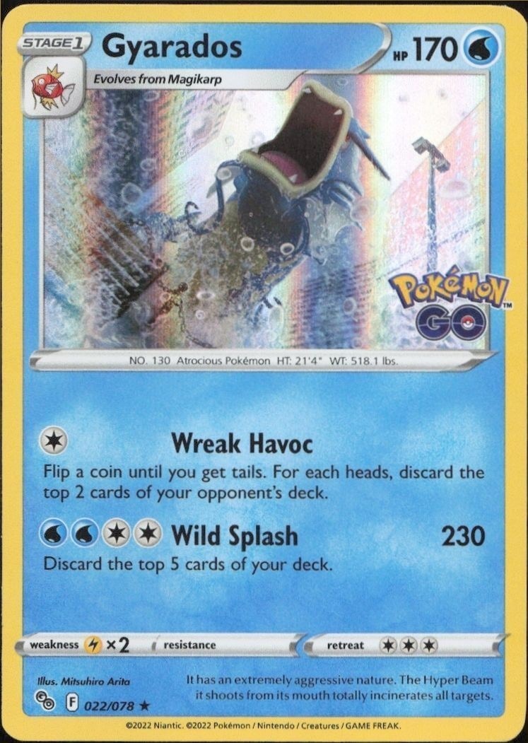 2022 Pokémon Pokémon GO Gyarados #022/078 trading card