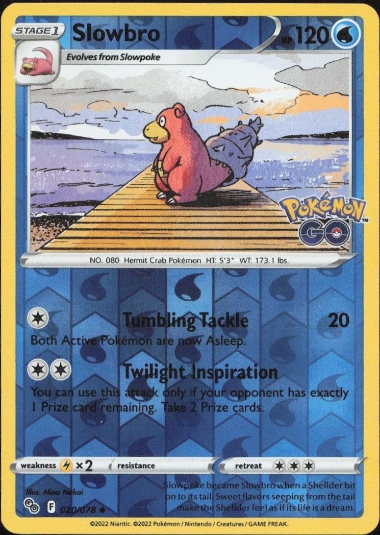 2022 Pokémon Pokémon GO Slowbro #020/078 trading card