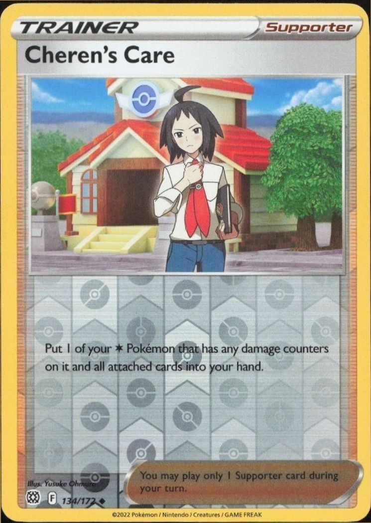 2022 Pokémon Brilliant Stars Cheren's Care #134/172 trading card
