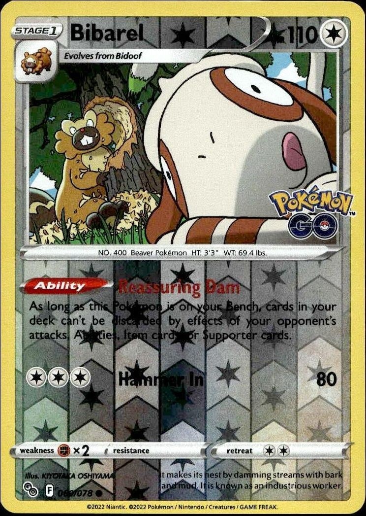 2022 Pokémon Go Bibarel #069/078 Pokémon card front